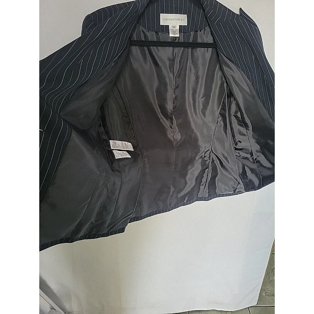 Jones New York Blazer 10 Single Breasted One Button Stripe